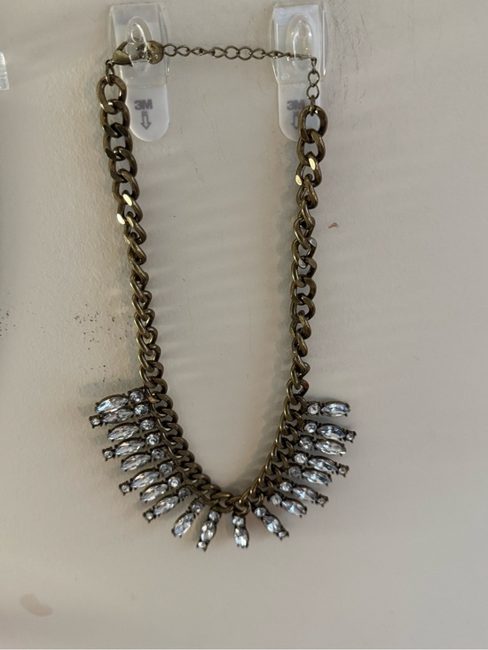 LOFT Jewelry - Loft Statement Crystal Bib Necklace in Antique Gold
